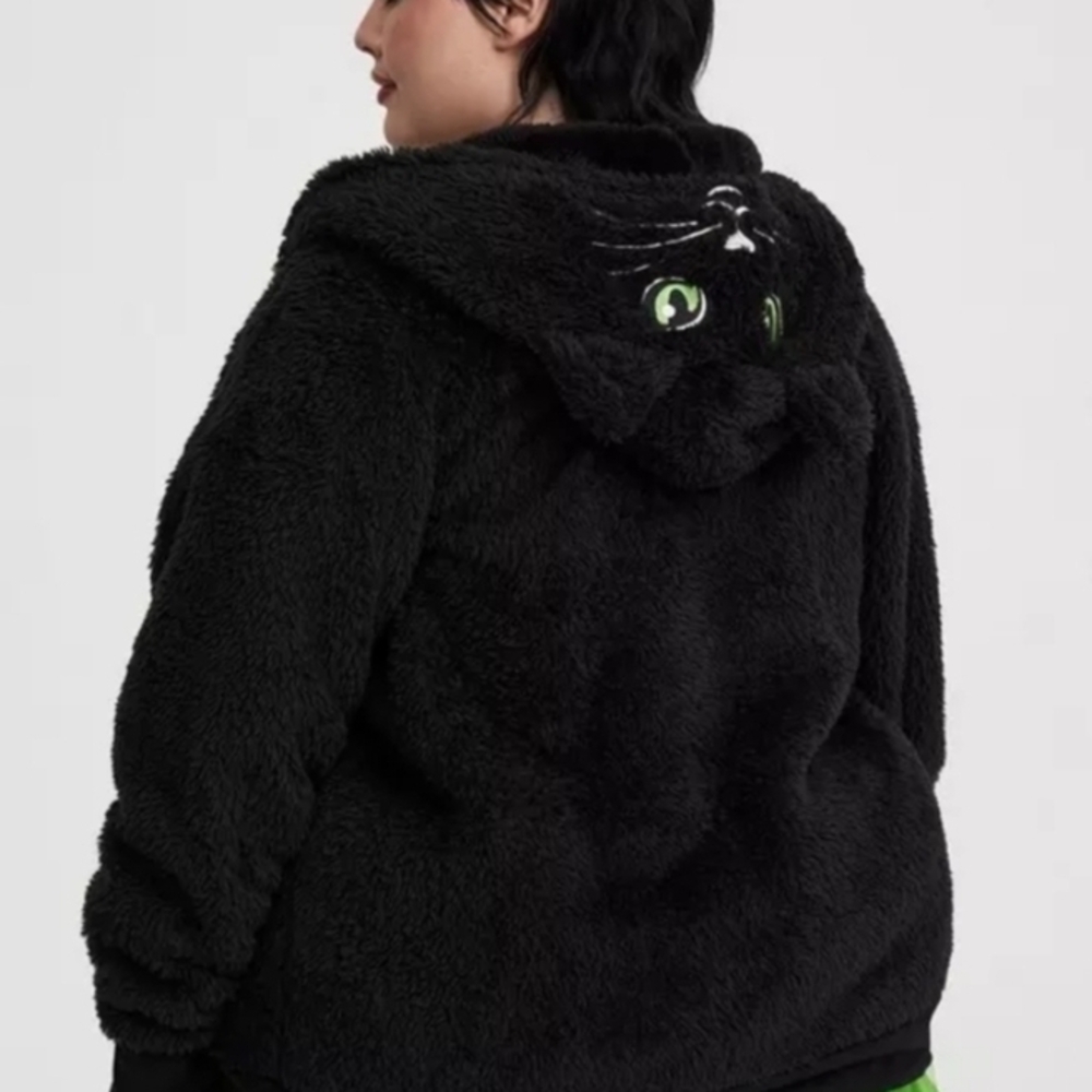 Torrid Black Fuzzy Cat-Ear Hoodie